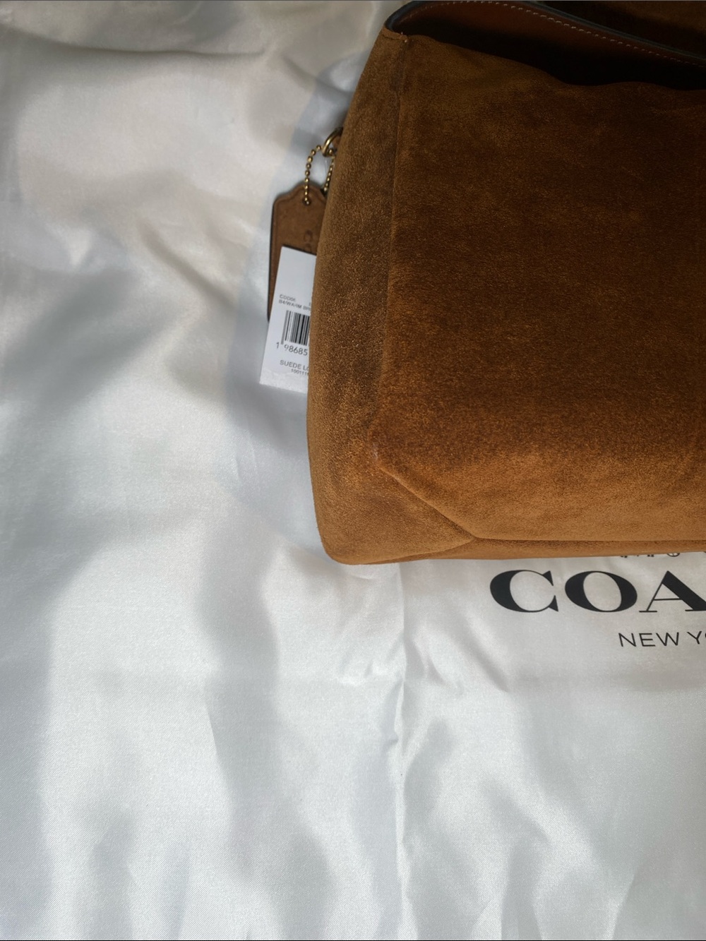 NWT Coach Suede Lola Shoulder Bag in Warm Brown Suede🐻 - Picture 7 of 14